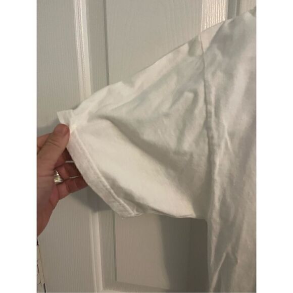 Y2K M&O White Shamrock T-Shirt. Size Large - Picture 4 of 5